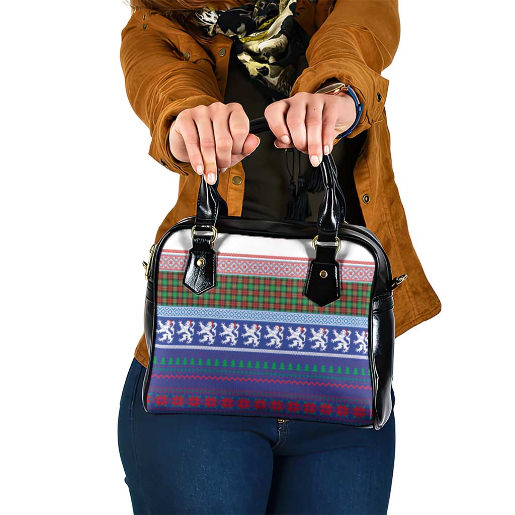 Scottish Christmas Shoulder Handbag Xmas Royal Lions and Tartan - Wonder Print Shop