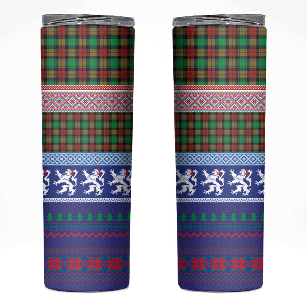 Scottish Christmas Skinny Tumbler Xmas Royal Lions and Tartan - Wonder Print Shop