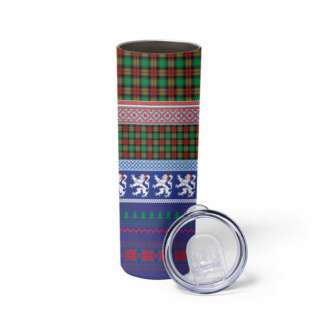 Scottish Christmas Skinny Tumbler Xmas Royal Lions and Tartan - Wonder Print Shop