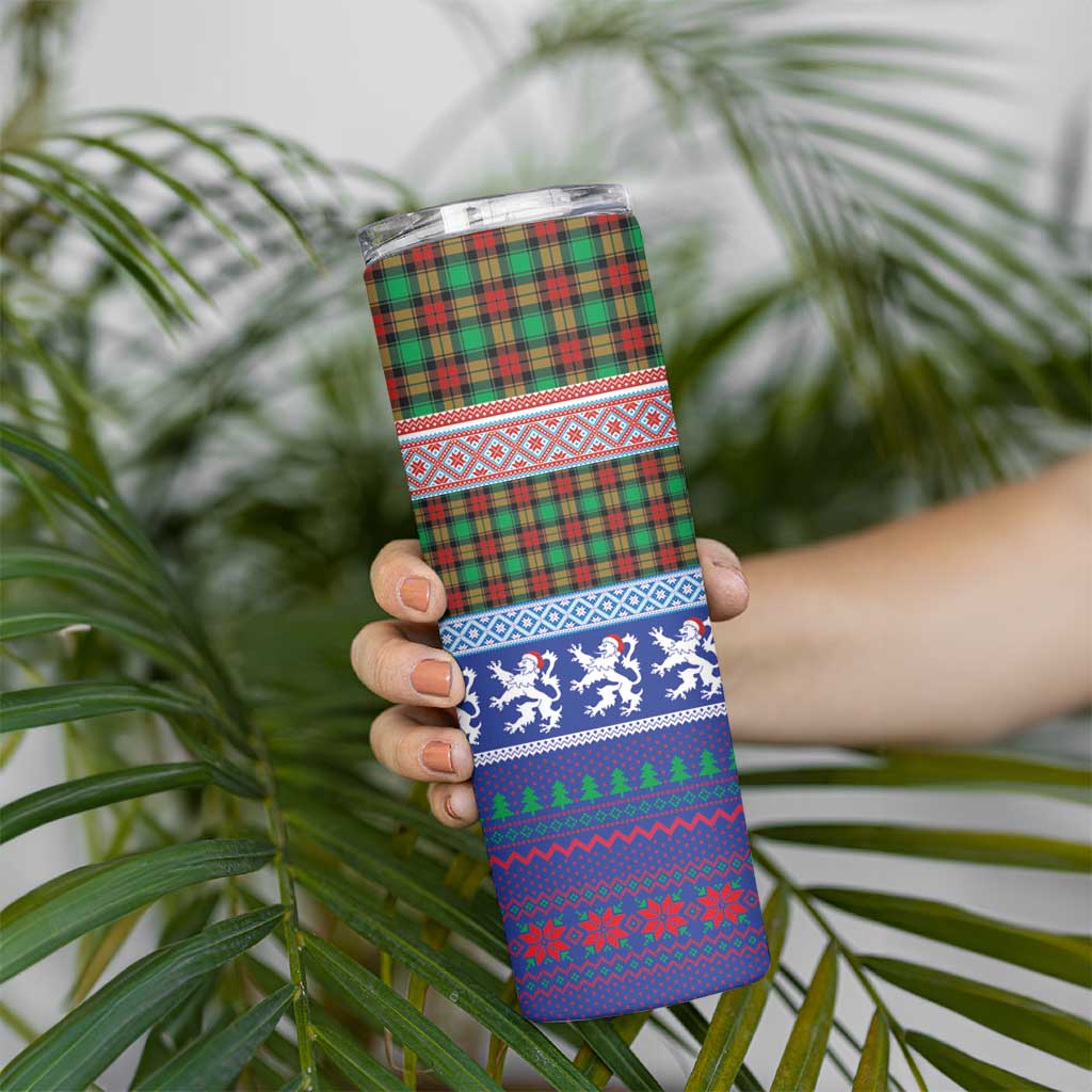 Scottish Christmas Skinny Tumbler Xmas Royal Lions and Tartan - Wonder Print Shop