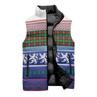 Scottish Christmas Sleeveless Puffer Jacket Xmas Royal Lions and Tartan - Wonder Print Shop