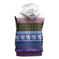 Scottish Christmas Sleeveless Zip Hoodie Xmas Royal Lions and Tartan - Wonder Print Shop