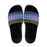 Scottish Christmas Slide Sandals Xmas Royal Lions and Tartan - Wonder Print Shop