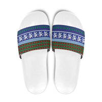 Scottish Christmas Slide Sandals Xmas Royal Lions and Tartan - Wonder Print Shop