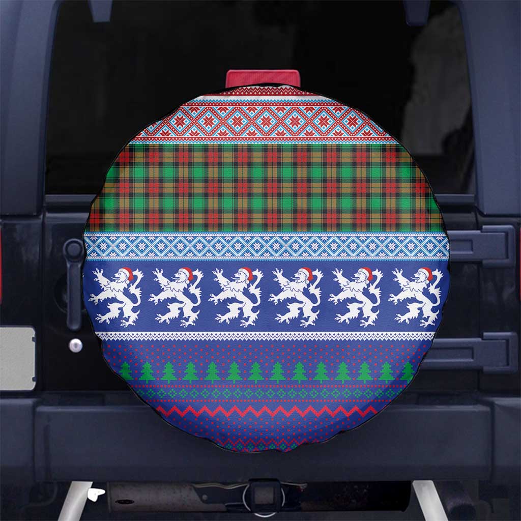 Scottish Christmas Spare Tire Cover Xmas Royal Lions and Tartan - Wonder Print Shop