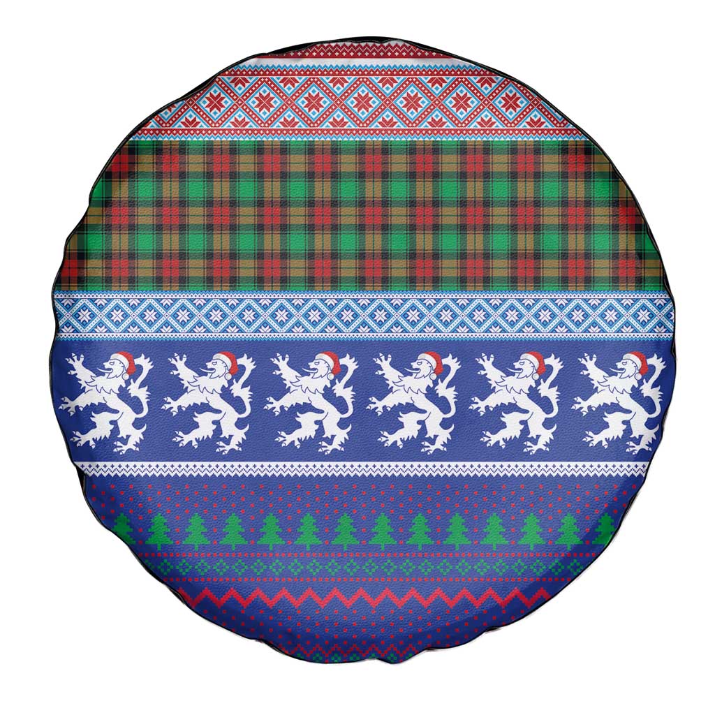 Scottish Christmas Spare Tire Cover Xmas Royal Lions and Tartan - Wonder Print Shop