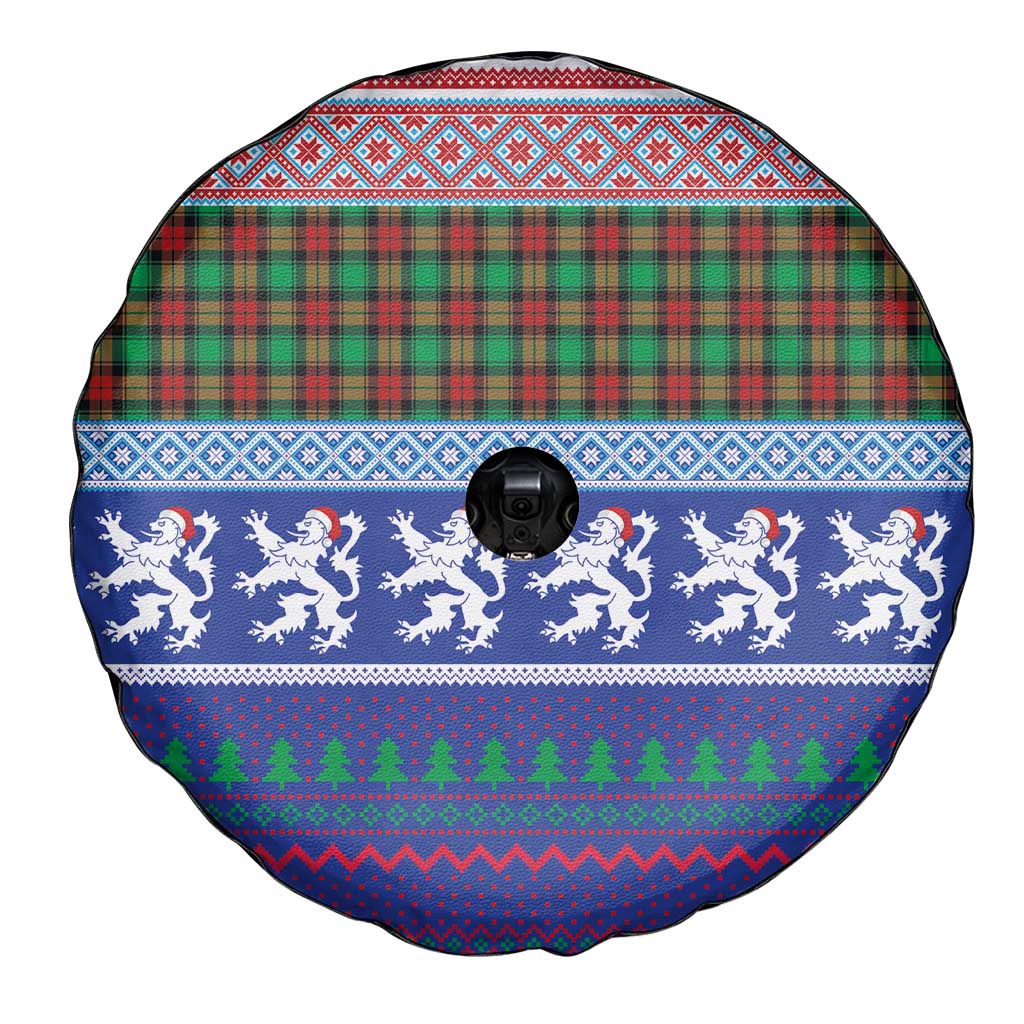 Scottish Christmas Spare Tire Cover Xmas Royal Lions and Tartan - Wonder Print Shop