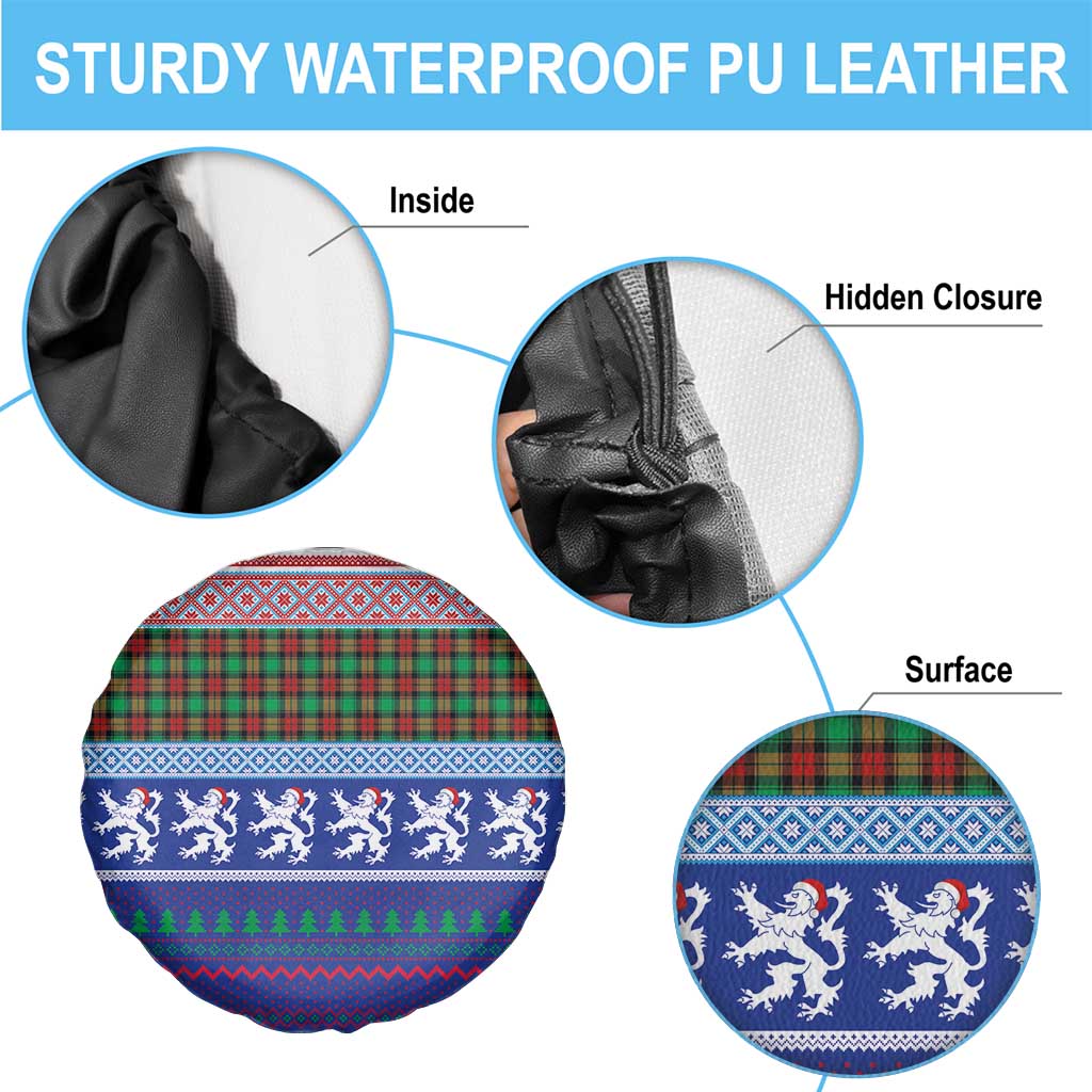 Scottish Christmas Spare Tire Cover Xmas Royal Lions and Tartan - Wonder Print Shop