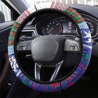 Scottish Christmas Steering Wheel Cover Xmas Royal Lions and Tartan - Wonder Print Shop