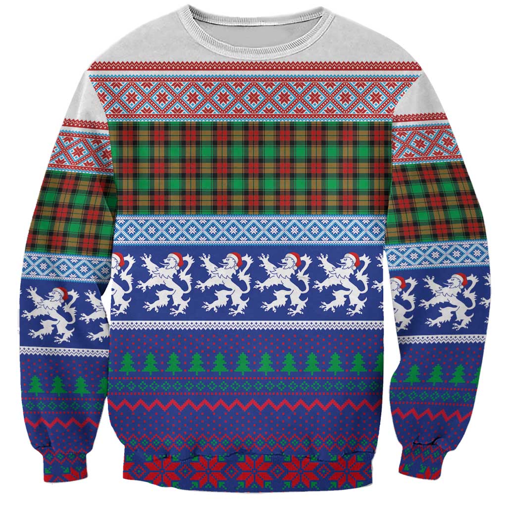Scottish Christmas Sweatshirt Xmas Royal Lions and Tartan - Wonder Print Shop