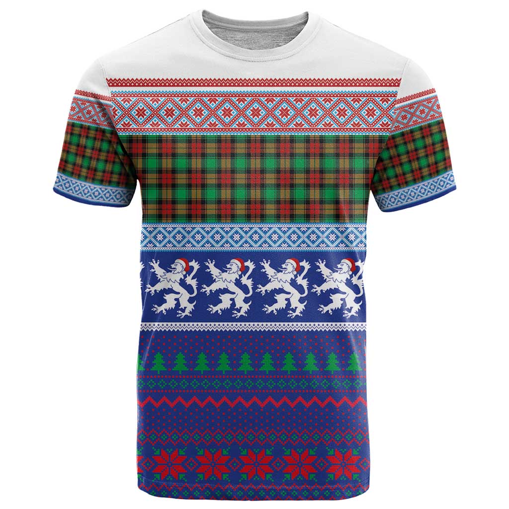 Scottish Christmas T Shirt Xmas Royal Lions and Tartan - Wonder Print Shop