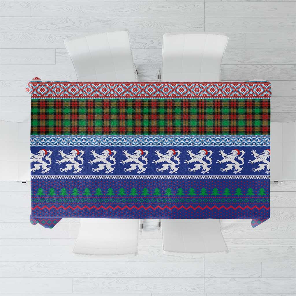 Scottish Christmas Tablecloth Xmas Royal Lions and Tartan - Wonder Print Shop