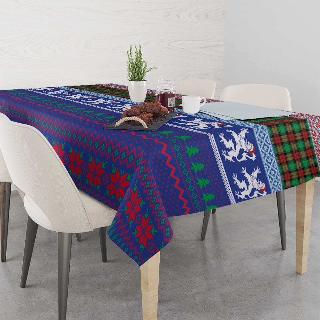 Scottish Christmas Tablecloth Xmas Royal Lions and Tartan - Wonder Print Shop