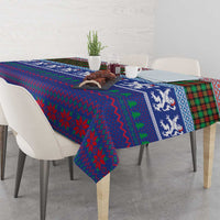 Scottish Christmas Tablecloth Xmas Royal Lions and Tartan - Wonder Print Shop