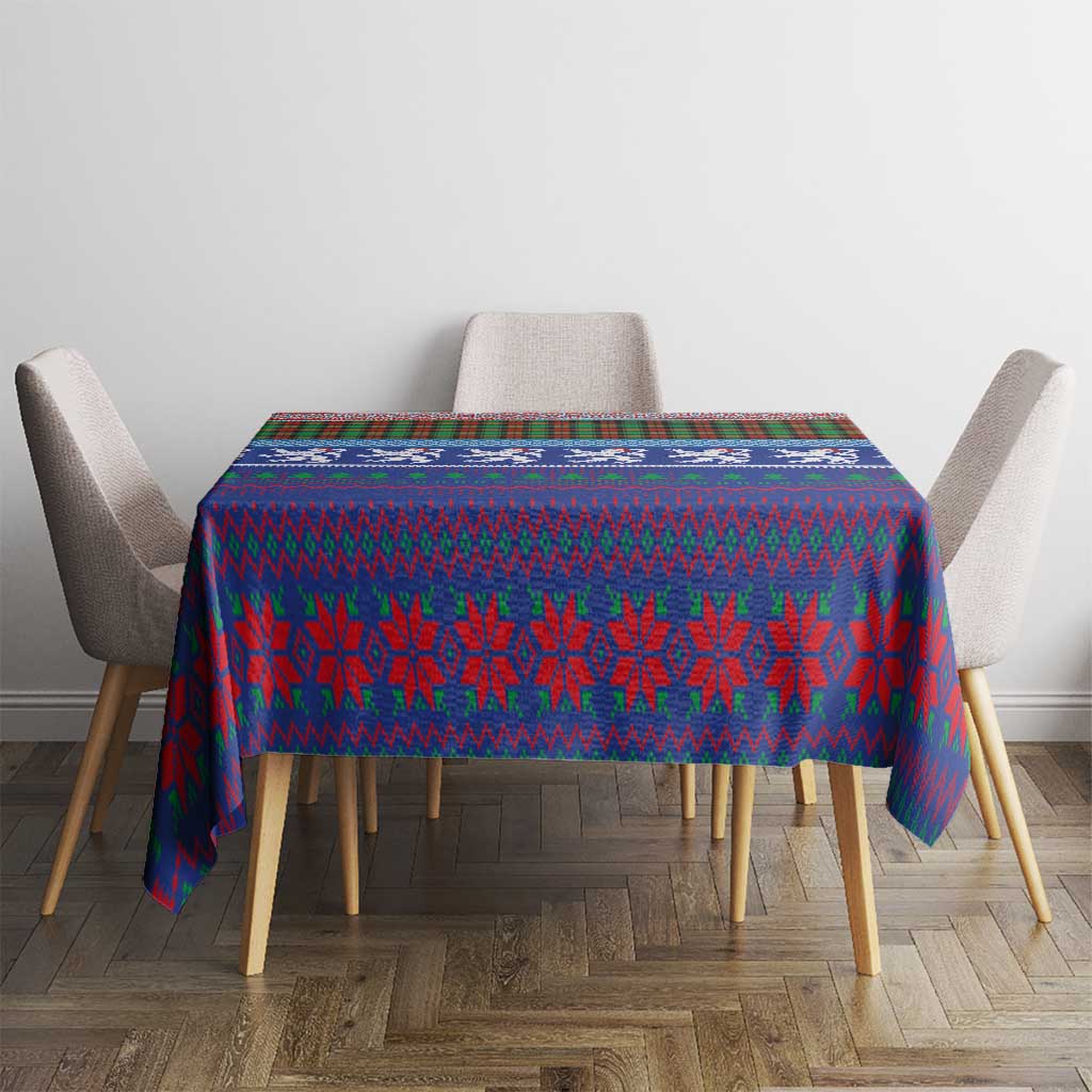 Scottish Christmas Tablecloth Xmas Royal Lions and Tartan - Wonder Print Shop