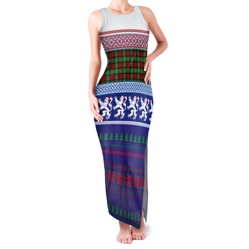 Scottish Christmas Tank Maxi Dress Xmas Royal Lions and Tartan - Wonder Print Shop