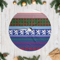 Scottish Christmas Tree Skirt Xmas Royal Lions and Tartan - Wonder Print Shop