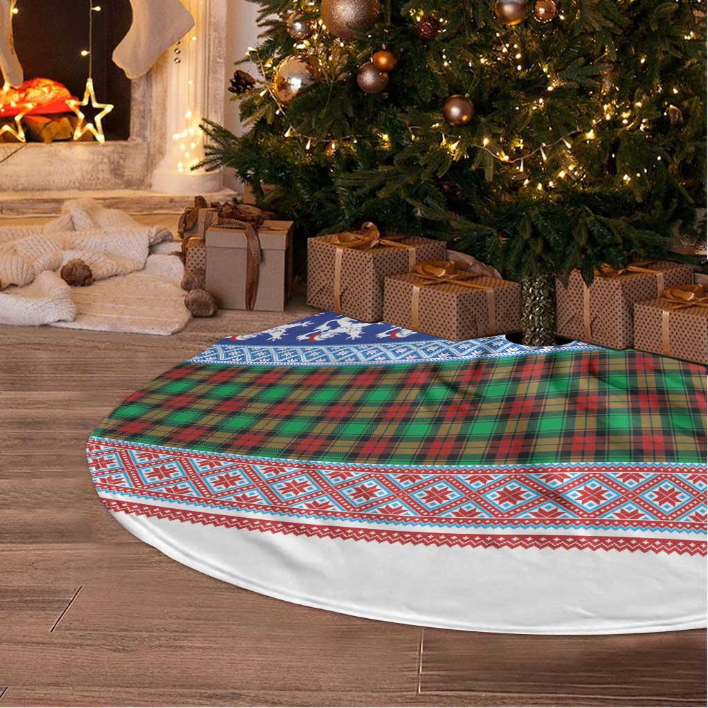 Scottish Christmas Tree Skirt Xmas Royal Lions and Tartan - Wonder Print Shop