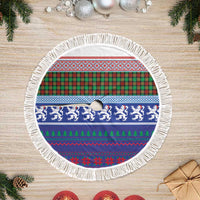 Scottish Christmas Tree Skirt Xmas Royal Lions and Tartan - Wonder Print Shop