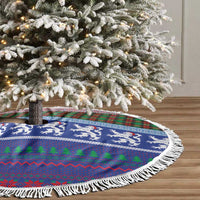 Scottish Christmas Tree Skirt Xmas Royal Lions and Tartan - Wonder Print Shop
