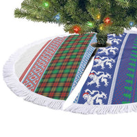 Scottish Christmas Tree Skirt Xmas Royal Lions and Tartan - Wonder Print Shop