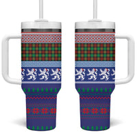Scottish Christmas Tumbler With Handle Xmas Royal Lions and Tartan - Wonder Print Shop