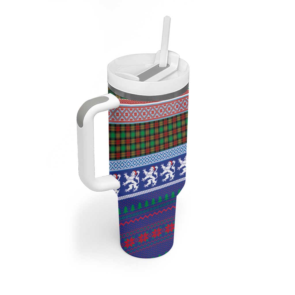 Scottish Christmas Tumbler With Handle Xmas Royal Lions and Tartan - Wonder Print Shop
