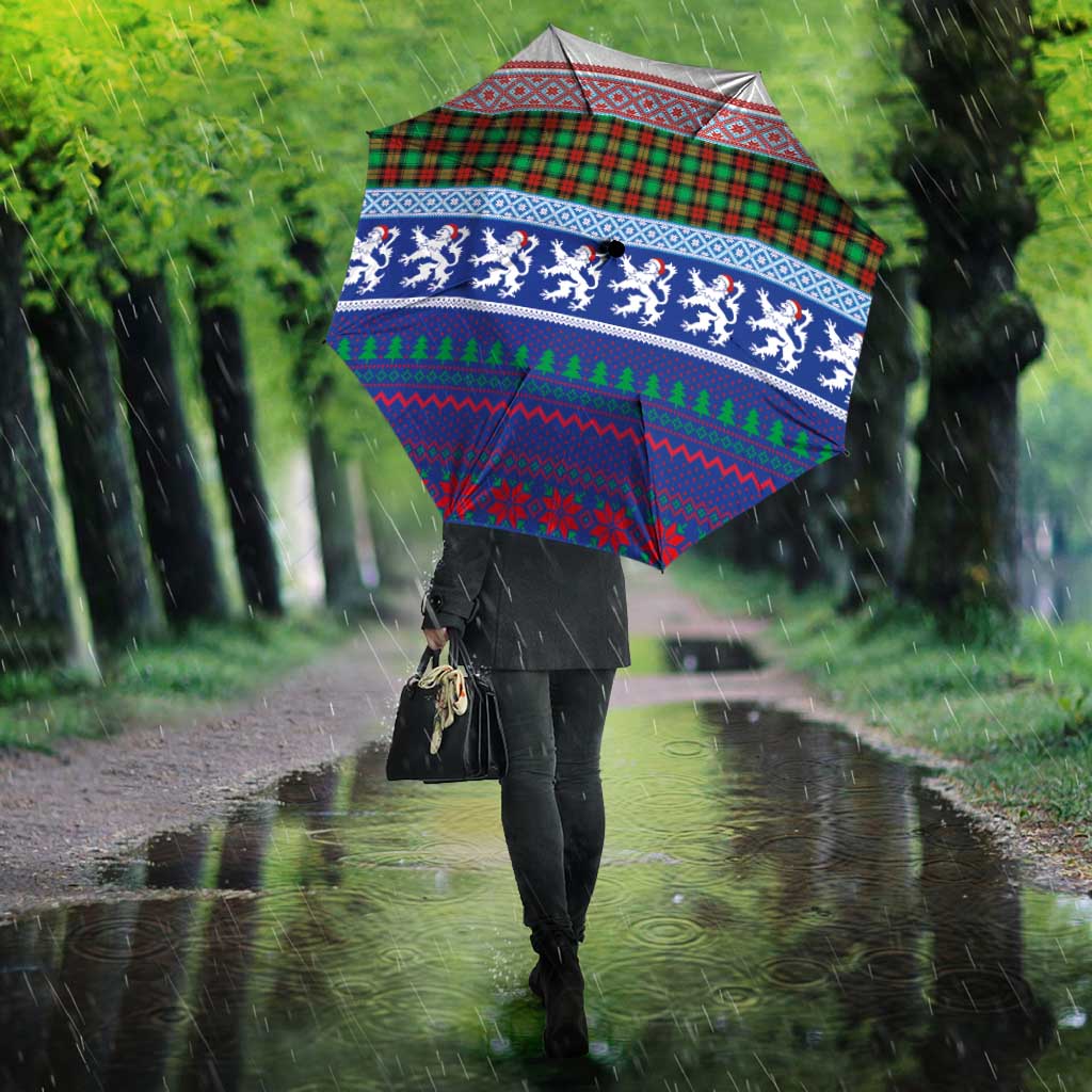 Scottish Christmas Umbrella Xmas Royal Lions and Tartan - Wonder Print Shop