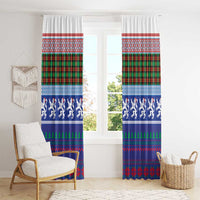 Scottish Christmas Window Curtain Xmas Royal Lions and Tartan - Wonder Print Shop