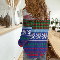 Scottish Christmas Women Casual Shirt Xmas Royal Lions and Tartan - Wonder Print Shop
