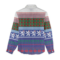 Scottish Christmas Women Casual Shirt Xmas Royal Lions and Tartan - Wonder Print Shop