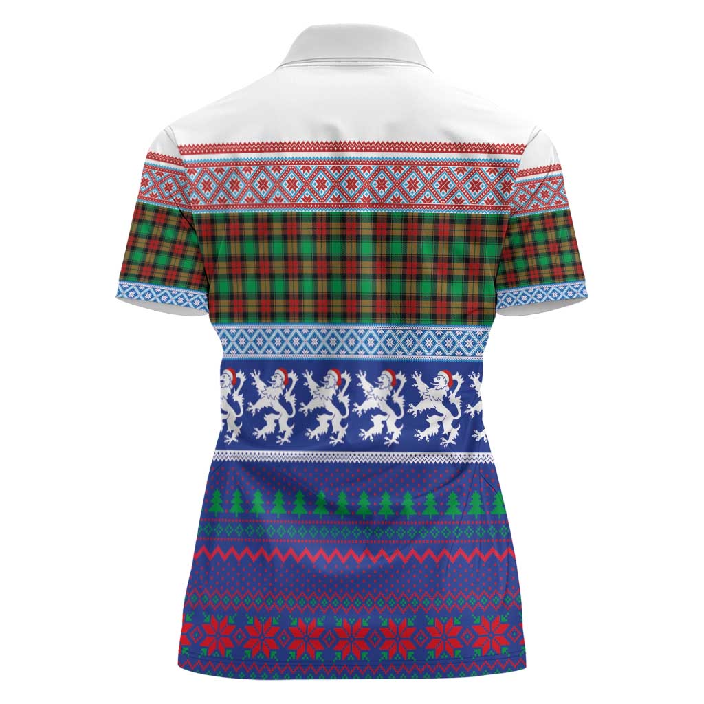 Scottish Christmas Women Polo Shirt Xmas Royal Lions and Tartan - Wonder Print Shop