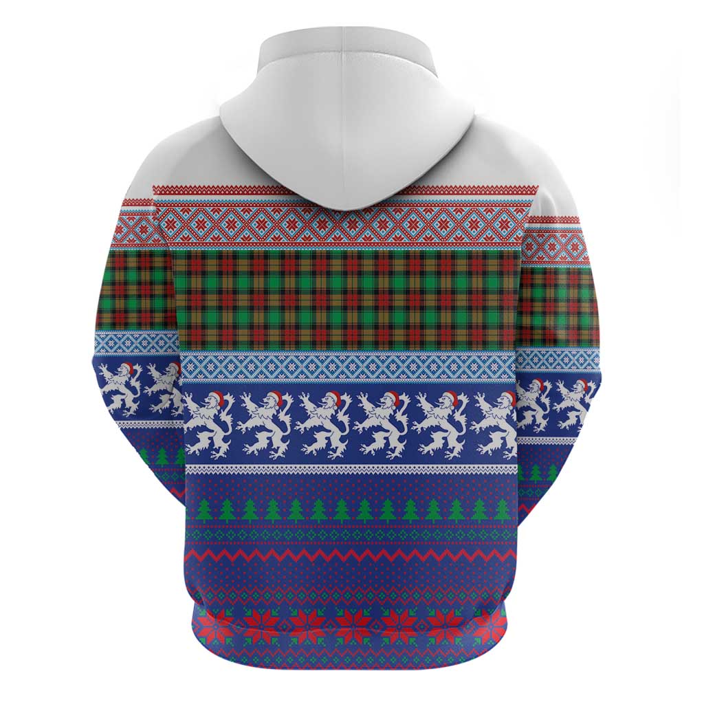 Scottish Christmas Zip Hoodie Xmas Royal Lions and Tartan - Wonder Print Shop