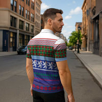 Scottish Christmas Zipper Polo Shirt Xmas Royal Lions and Tartan - Wonder Print Shop