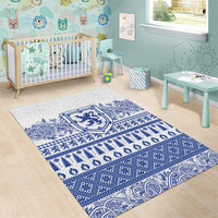 Scottish Christmas Area Rug Scotland Thistle and Celtic Knot White-Blue Color - Wonder Print Shop