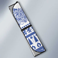 Scottish Christmas Auto Sun Shade Scotland Thistle and Celtic Knot White-Blue Color - Wonder Print Shop