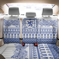 Scottish Christmas Back Car Seat Cover Scotland Thistle and Celtic Knot White-Blue Color - Wonder Print Shop