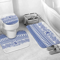 Scottish Christmas Bathroom Set Scotland Thistle and Celtic Knot White-Blue Color - Wonder Print Shop