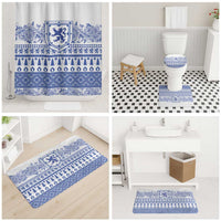 Scottish Christmas Bathroom Set Scotland Thistle and Celtic Knot White-Blue Color - Wonder Print Shop