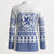 Scottish Christmas Blazer Scotland Thistle and Celtic Knot White-Blue Color - Wonder Print Shop