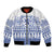 Scottish Christmas Bomber Jacket Scotland Thistle and Celtic Knot White-Blue Color - Wonder Print Shop