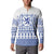 Scottish Christmas Button Sweatshirt Scotland Thistle and Celtic Knot White-Blue Color - Wonder Print Shop