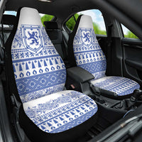 Scottish Christmas Car Seat Cover Scotland Thistle and Celtic Knot White-Blue Color - Wonder Print Shop