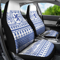Scottish Christmas Car Seat Cover Scotland Thistle and Celtic Knot White-Blue Color - Wonder Print Shop