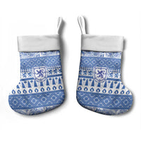 Scottish Christmas Christmas Stocking Scotland Thistle and Celtic Knot White-Blue Color - Wonder Print Shop