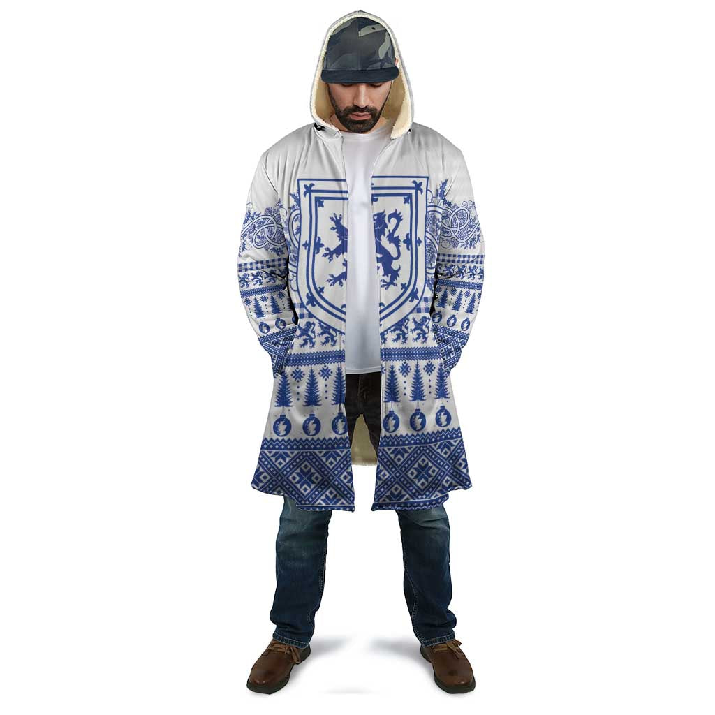Scottish Christmas Cloak Scotland Thistle and Celtic Knot White-Blue Color - Wonder Print Shop