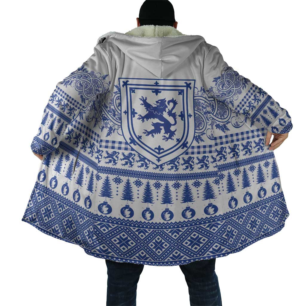Scottish Christmas Cloak Scotland Thistle and Celtic Knot White-Blue Color - Wonder Print Shop