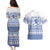 Scottish Christmas Couples Matching Puletasi and Hawaiian Shirt Scotland Thistle and Celtic Knot White-Blue Color - Wonder Print Shop