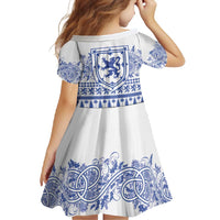 Scottish Christmas Family Matching Mermaid Dress and Hawaiian Shirt Scotland Thistle and Celtic Knot White-Blue Color - Wonder Print Shop