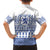 Scottish Christmas Family Matching Off The Shoulder Long Sleeve Dress and Hawaiian Shirt Scotland Thistle and Celtic Knot White-Blue Color - Wonder Print Shop